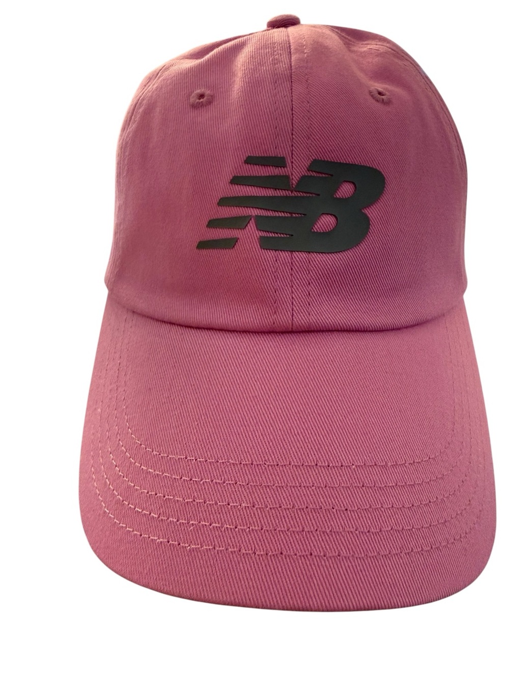 New Balance Pink Raspberry Baseball Cap Hat Gray Logo Adjustable SnapBack - Picture 4 of 8